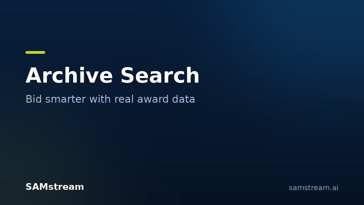 Archive search: bid smarter with real award data