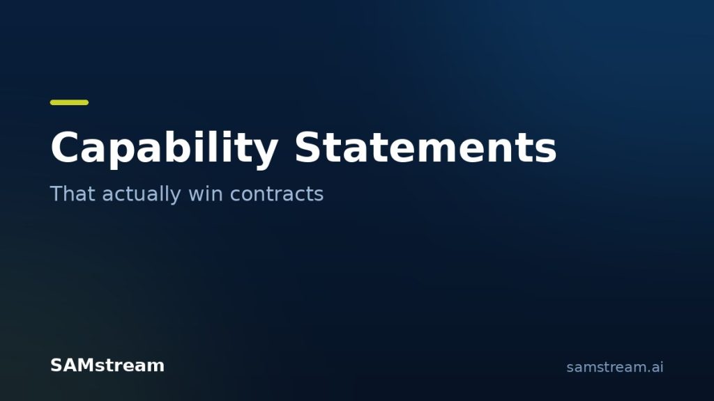 How to Write a Capability Statement That Actually Wins Government Contracts