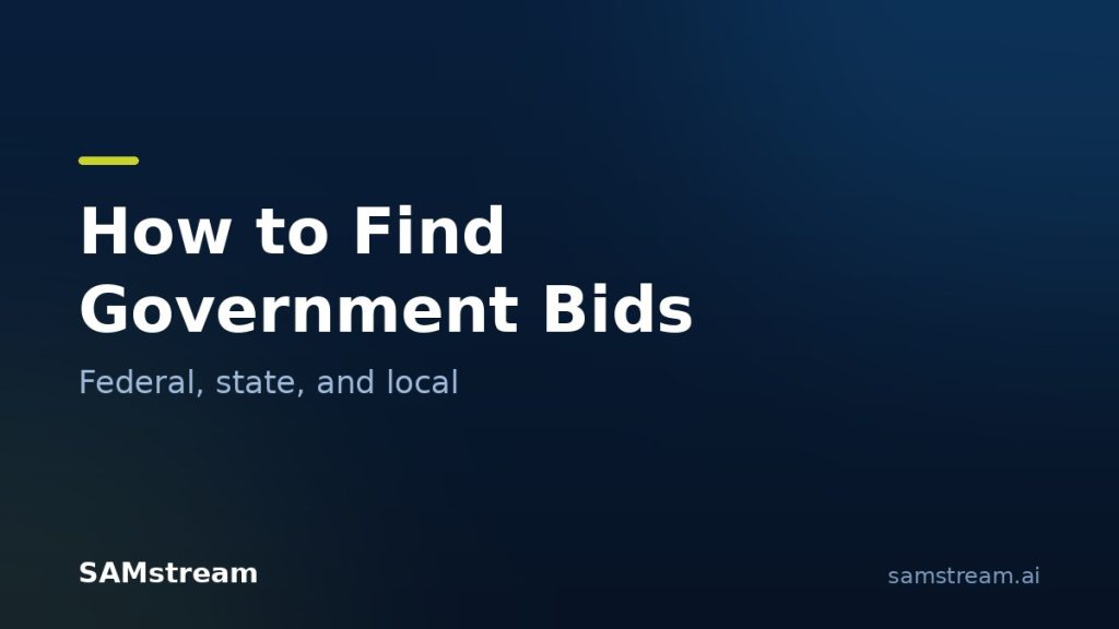 How to Find Government Bids (Federal, State, and Local) in 2026