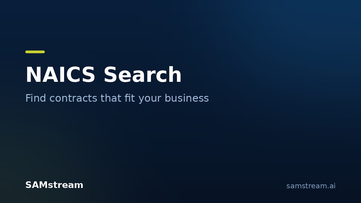 NAICS search: find contracts that fit your business