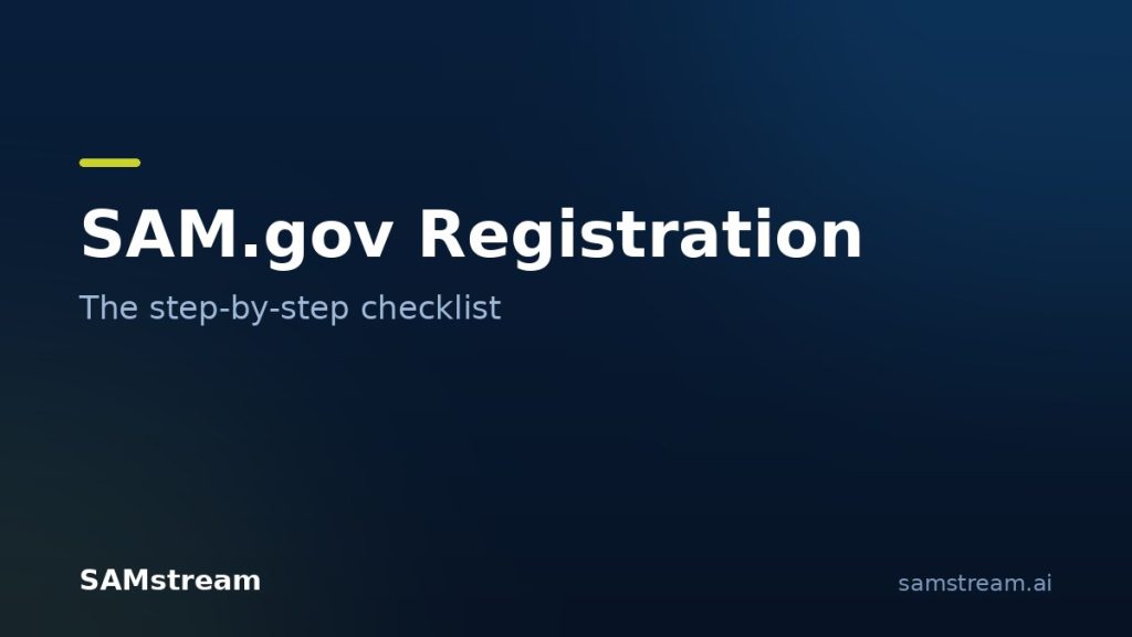 SAM.gov Registration: The Step-by-Step Checklist
