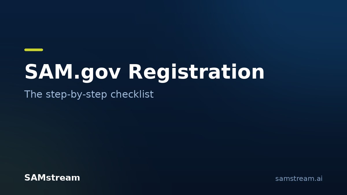 The SAM.gov registration checklist, step by step