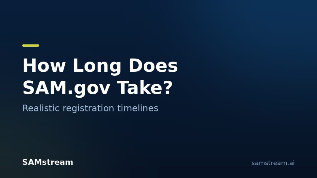 How Long Does SAM.gov Registration Really Take? (Plan for 4 to 6 Weeks)