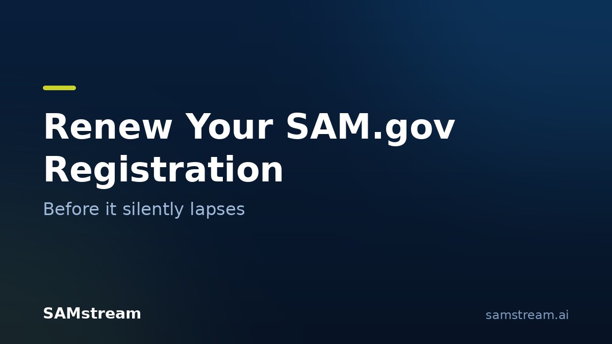 How to renew your SAM.gov registration before it lapses