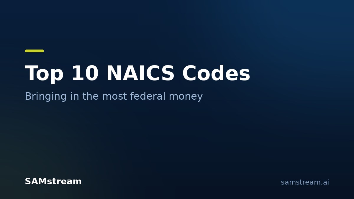Top NAICS codes for federal contracts